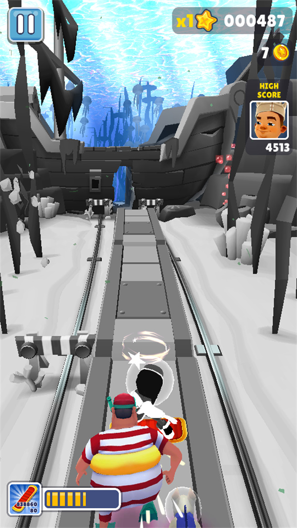 地铁跑酷超级黑白水下城定制版